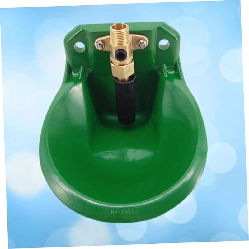 وعاء شرب الماعز التلقائي من البلاستيك الأخضر مع صمام عوامة لتغذية المياه للماشية - Image 5